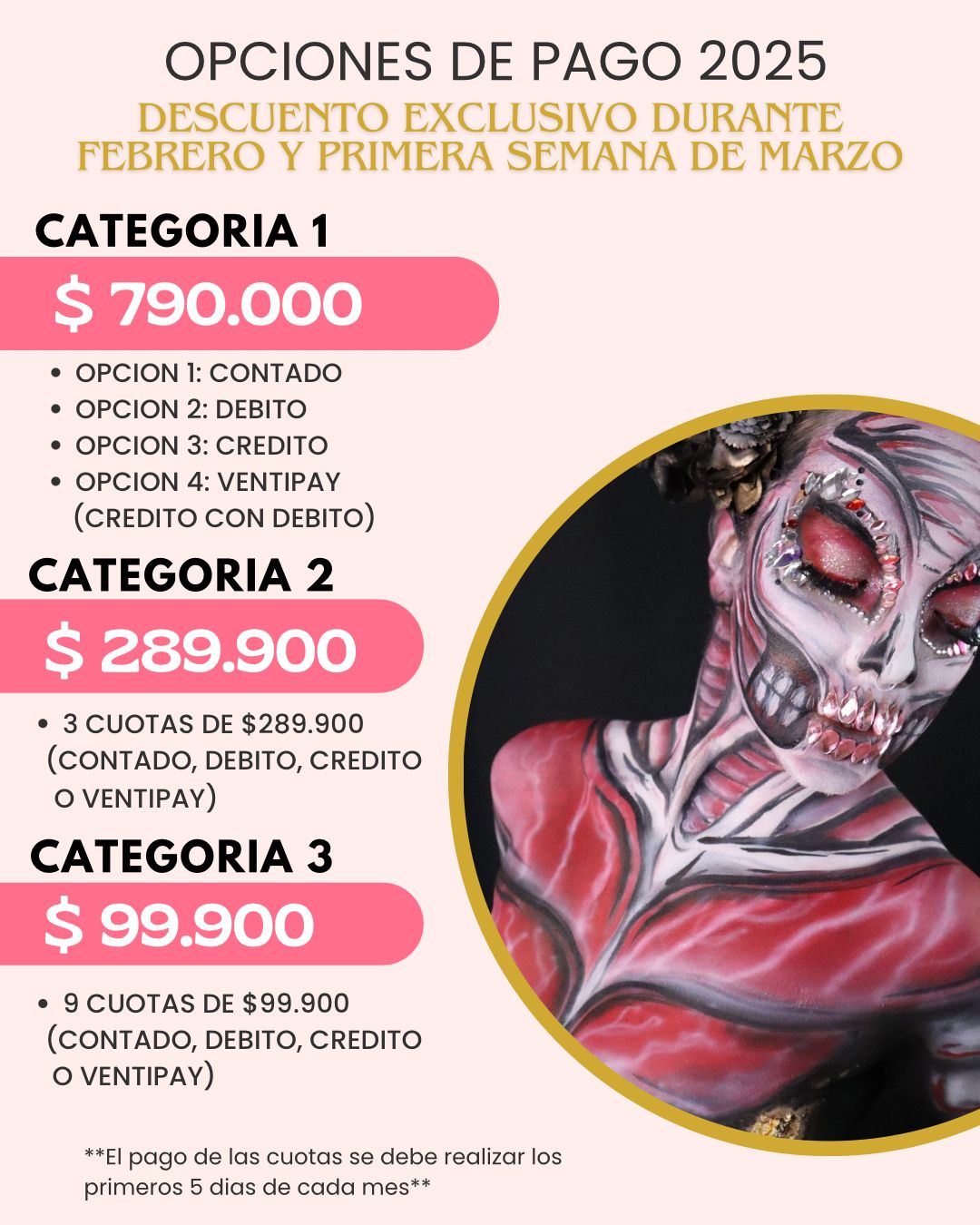 CURSO ANUAL DE MAQUILLAJE ARTISTICO - 20% DE DESCUENTO